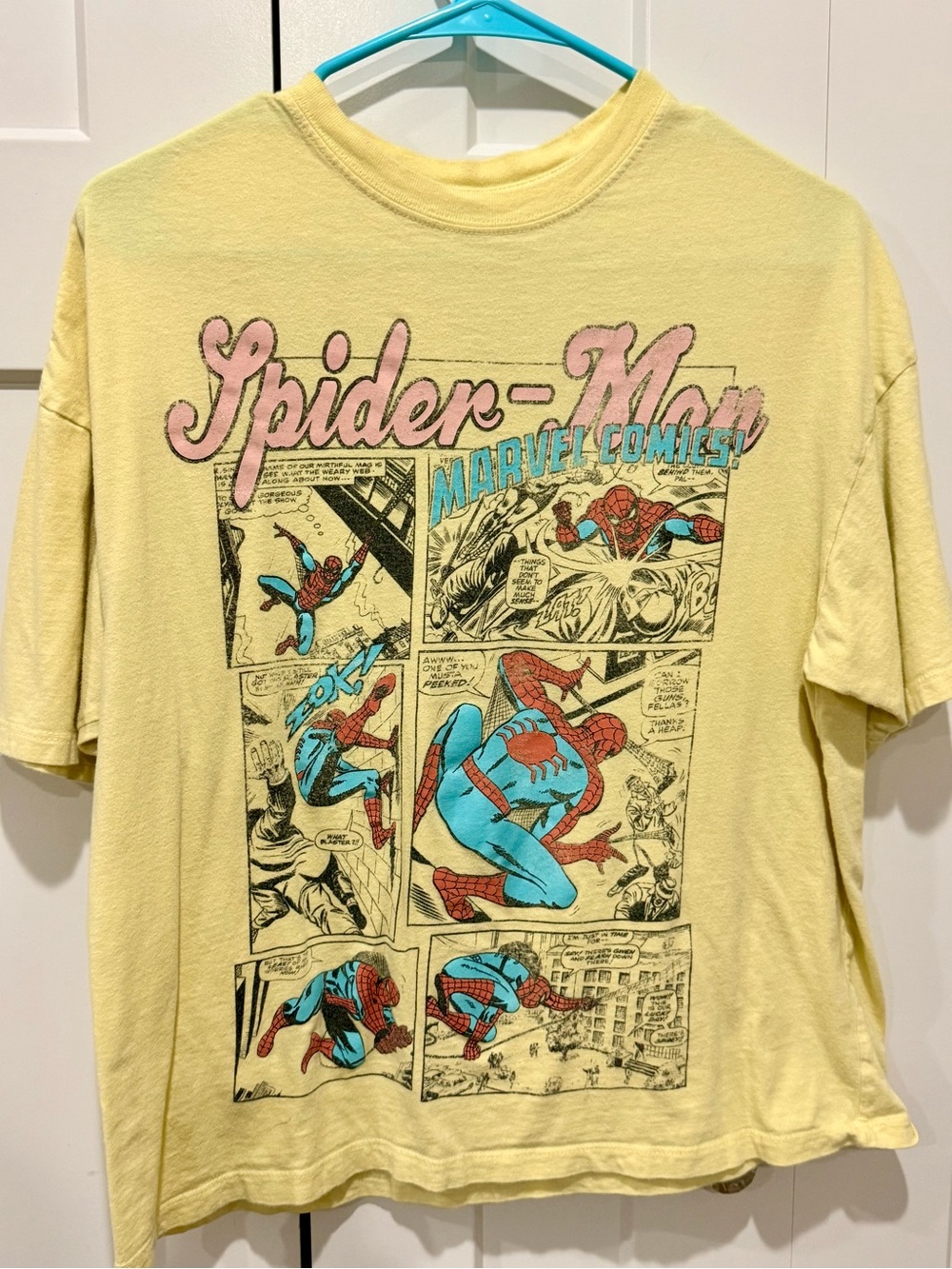 Marvel Spider-Man Comic Panel Tee - Yellow, Pink, Blue